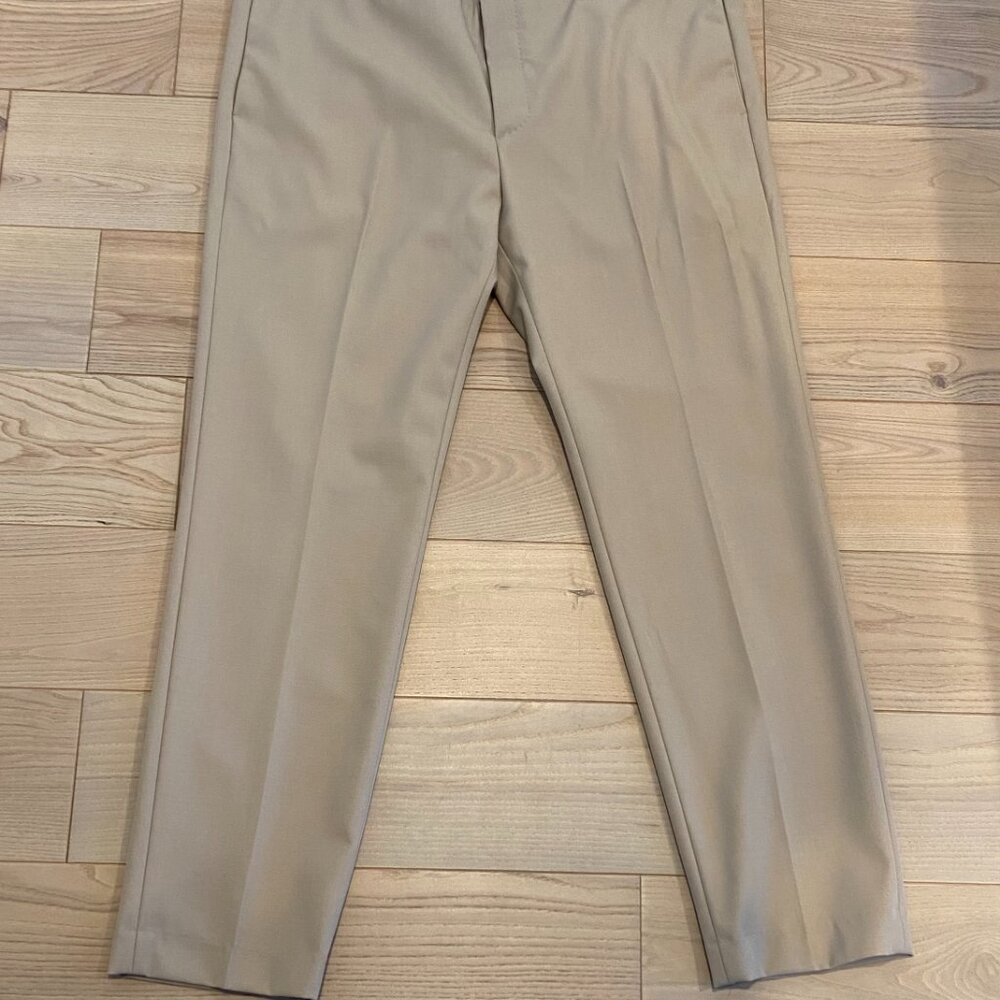 AllSaints Talia Mid-Rise Straight Fit Pants | Size 36 | Beige